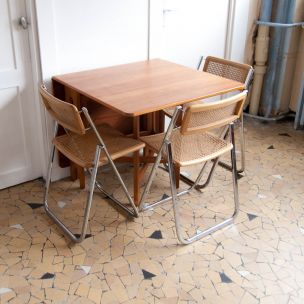 Vintage table in teak fold down Scandinavian 1960s