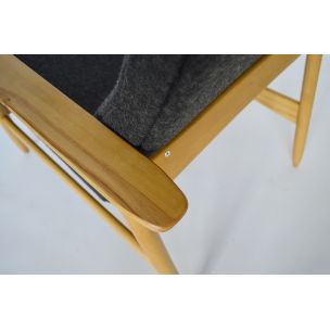 Pair of vintage grey Azuolas armchairs by Valerija Ema Cukermanienė