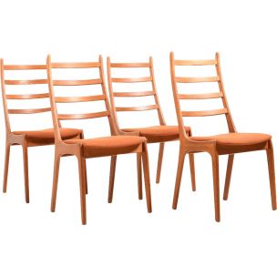 Suite de 4 chaises vintage Kai Kristiansen en teck