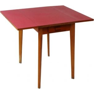 Table vintage en formica rouge 1950