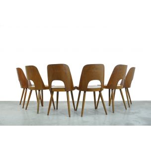 Set of 6 vintage beech chairs by Oswald Haerdtl for Thonet