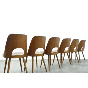 Set of 6 vintage beech chairs by Oswald Haerdtl for Thonet