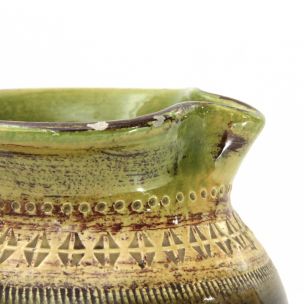 Jarro de cerâmica Vintage Sahara envidraçado por Aldo Londi para Bitossi