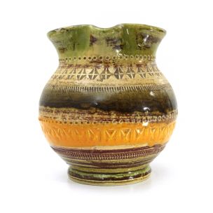 Vintage Sahara colere enameled ceramic pitcher by Aldo Londi for Bitossi
