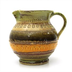 Jarra vintage de cerámica esmaltada Sahara de Aldo Londi para Bitossi