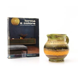 Brocca vintage in ceramica smaltata Sahara di Aldo Londi per Bitossi