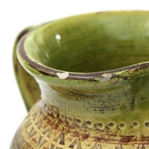 Brocca vintage in ceramica smaltata Sahara di Aldo Londi per Bitossi