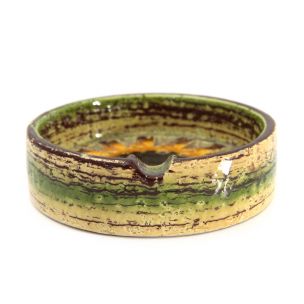 Vintage Sahara colere enameled ceramic ashtray by Aldo Londi for Bitossi
