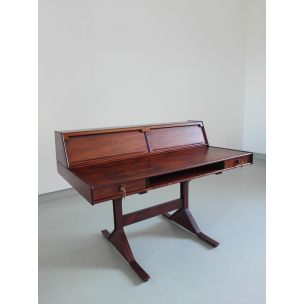 Vintage Gianfranco Frattini rosewood writing desk for Benini