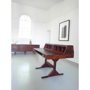 Vintage Gianfranco Frattini rosewood writing desk for Benini