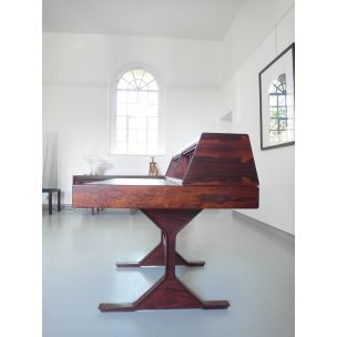 Vintage Gianfranco Frattini rosewood writing desk for Benini