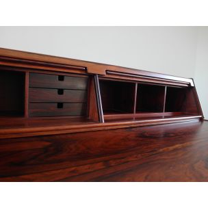 Vintage Gianfranco Frattini rosewood writing desk for Benini