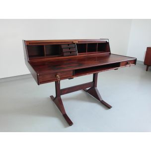 Vintage Gianfranco Frattini rosewood writing desk for Benini
