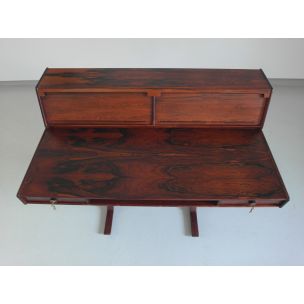 Vintage Gianfranco Frattini rosewood writing desk for Benini