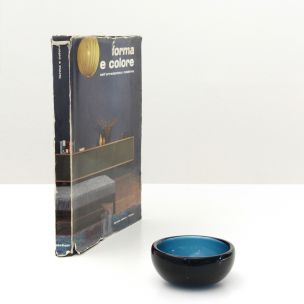 Vintage blue Murano glass bowl by Venni