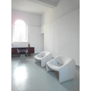 Set of 2 vintage Pierre Paulin Groovy chairs in Wool for Artifort