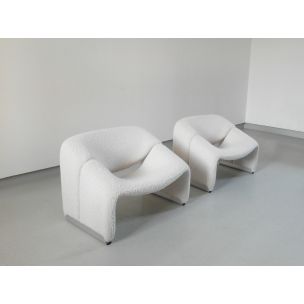 Suite de 2 fauteuils vintage Pierre Paulin Groovy en laine pour Artifort
