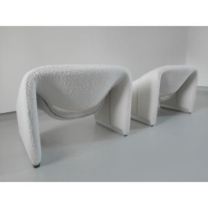 Suite de 2 fauteuils vintage Pierre Paulin Groovy en laine pour Artifort