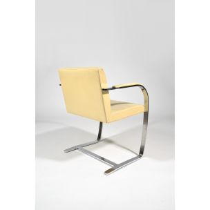 Chaise vintage pour Knoll en cuir beige et métal 1930