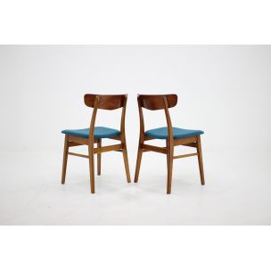 Set of 6 vintage dining chairs in teak, Danemark,1960