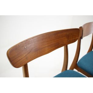 Set of 6 vintage dining chairs in teak, Danemark,1960