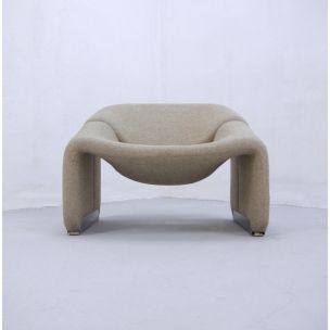 Vintage lounge chair model F598 by Pierre Paulin for Artifort in grey wool 1970