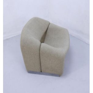 Vintage lounge chair model F598 by Pierre Paulin for Artifort in grey wool 1970
