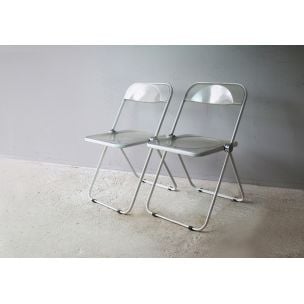 Set of 2 vintage Plia chairs for par Giancarlo Piretti Castelli in plastic
