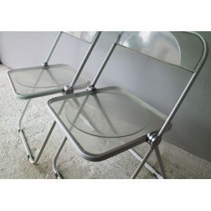 Set of 2 vintage Plia chairs for par Giancarlo Piretti Castelli in plastic