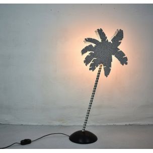 Lampe vintage Palm Tree pour Fiorucci en métal 1980