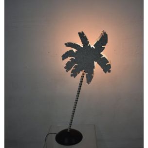 Lampe vintage Palm Tree pour Fiorucci en métal 1980