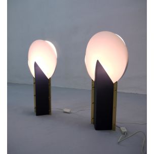 Pair of vintage table lamp "Moon" or "Reflex" by Samuel Parker for Slamp, Italy 1980