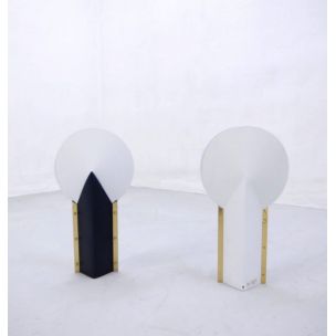 Pair of vintage table lamp "Moon" or "Reflex" by Samuel Parker for Slamp, Italy 1980