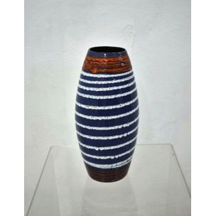 Vintage german vase for Scheurich in blue ceramics 1960