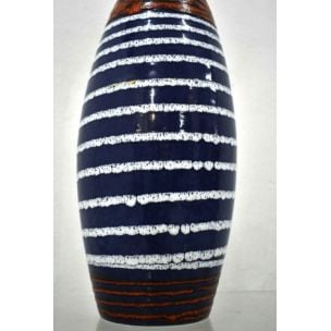 Vase vintage allemand pour Scheurich en céramique bleue 1960