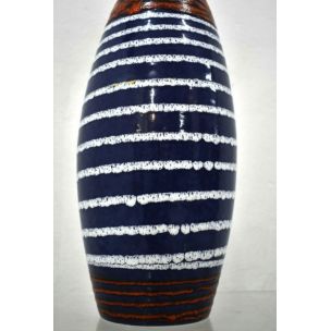 Vintage german vase for Scheurich in blue ceramics 1960