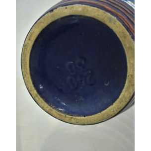 Vase vintage allemand pour Scheurich en céramique bleue 1960