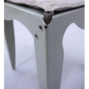 Chaise vintage Liberta pour Meritalia en tissu gris et aluminium 1980