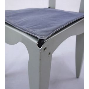 Vintage Liberta chair for Meritalia in grey fabric and aluminium 1980