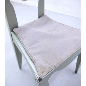 Chaise vintage Liberta pour Meritalia en tissu gris et aluminium 1980