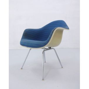 Vintage Diamond armchair for Miller in fibreglass and turquoise fabric 1970