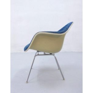 Vintage Diamond armchair for Miller in fibreglass and turquoise fabric 1970