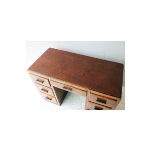 Vintage english small desk in oakwood 1930s