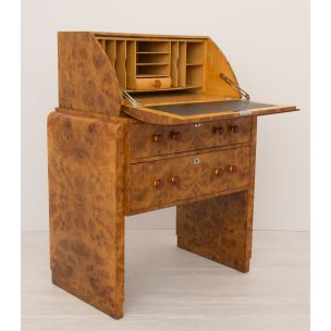 Vintage iepenhouten en bakelieten bureau voor Hille, 1930