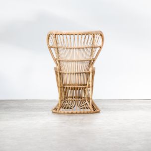 Vintage peacock chair for Rohé Noordwolde in rattan 1950