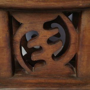 Vintage ghanaian stool in wood 1960s