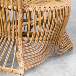 Vintage peacock chair for Rohé Noordwolde in rattan 1950