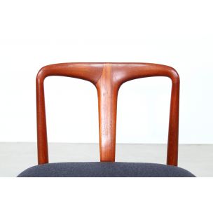 Suite de 5 chaises vintage pour Uldum en teck et laine noire 1960
