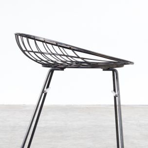 Vintage ‘KM05 stool for Pastoe in black metal 1950