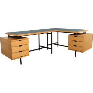 Pair of vintage desks by Pierre Guariche for Minvielle in ash and Formica 1950s